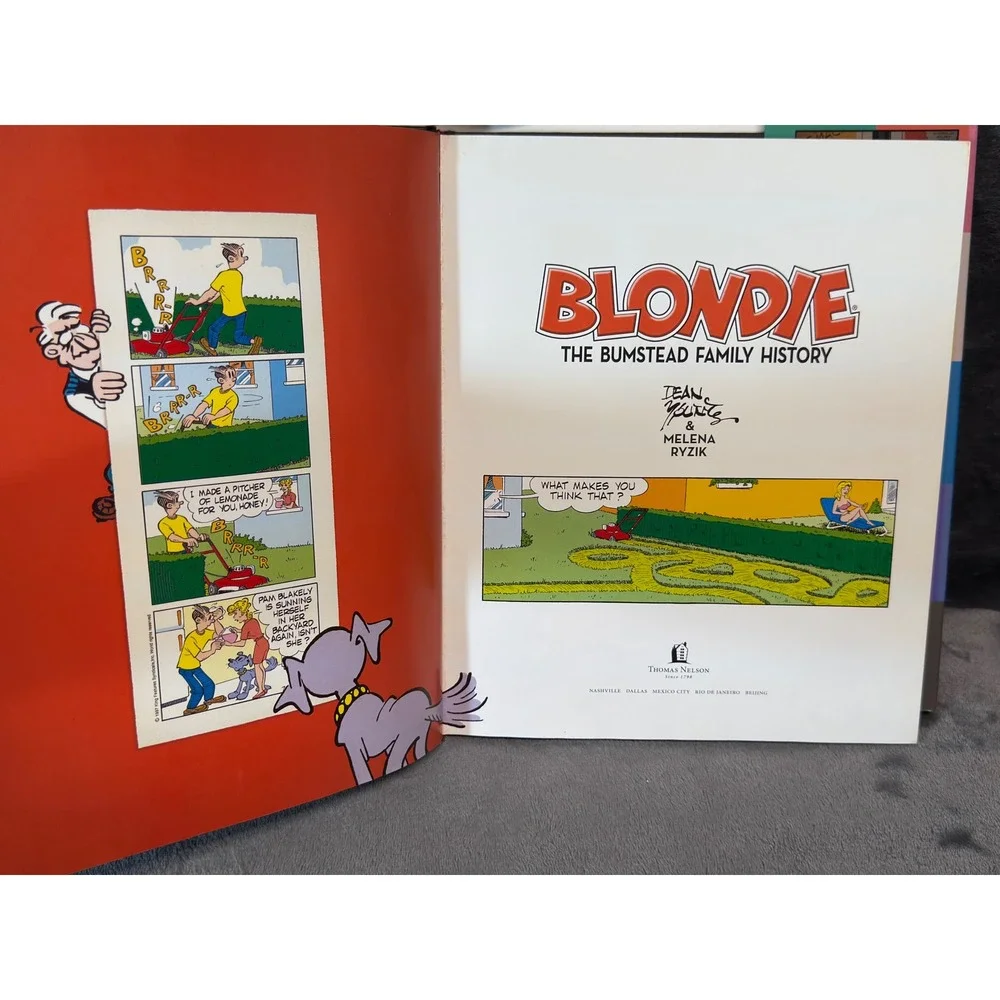 Blondie The Bumstead Family History Signed Dean Young Hardcover Comic Book 2007